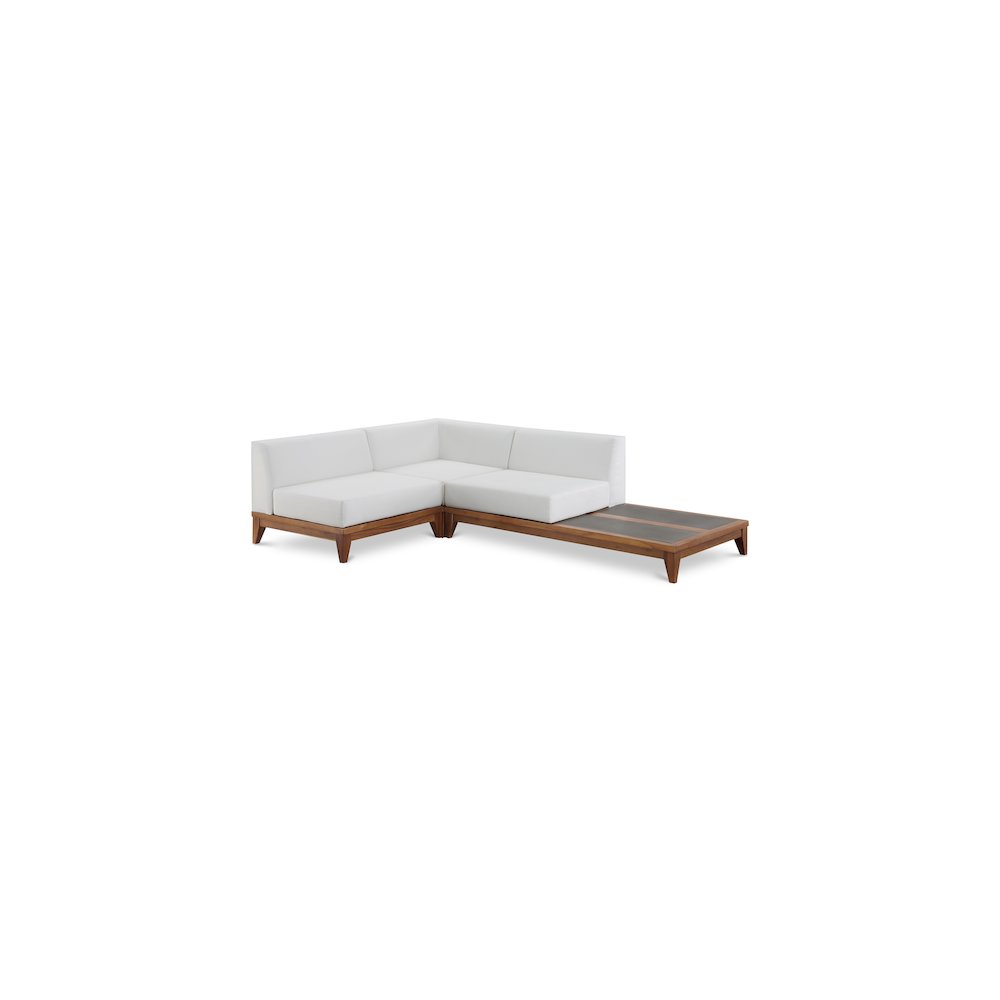Rio Off White Water Resistant Fabric Outdoor Patio Modular Sectional
