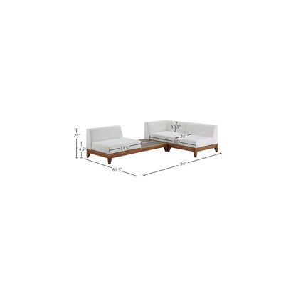 Rio Off White Water Resistant Fabric Outdoor Patio Modular Sectional
