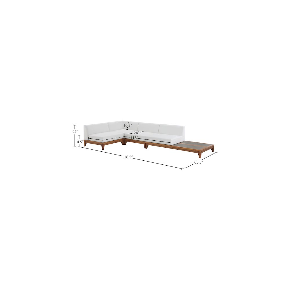 Rio Off White Water Resistant Fabric Outdoor Patio Modular Sectional