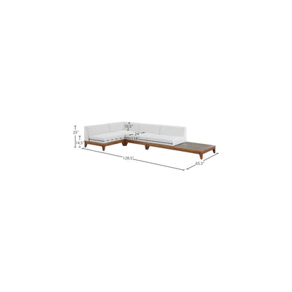 Rio Off White Water Resistant Fabric Outdoor Patio Modular Sectional