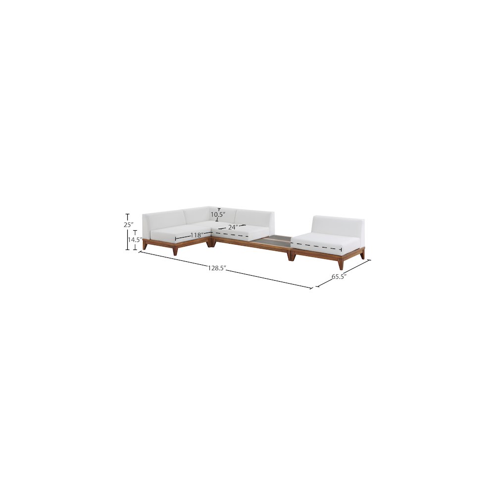 Rio Off White Water Resistant Fabric Outdoor Patio Modular Sectional