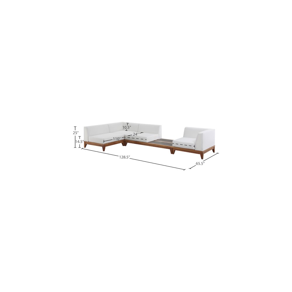Rio Off White Water Resistant Fabric Outdoor Patio Modular Sectional