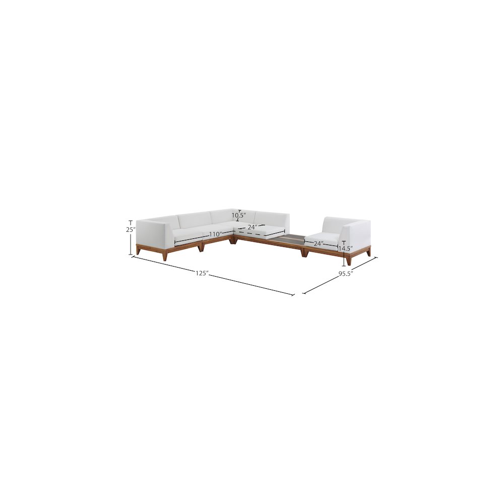 Rio Off White Water Resistant Fabric Outdoor Patio Modular Sectional