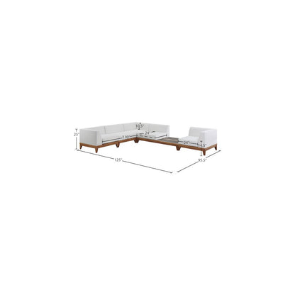 Rio Off White Water Resistant Fabric Outdoor Patio Modular Sectional