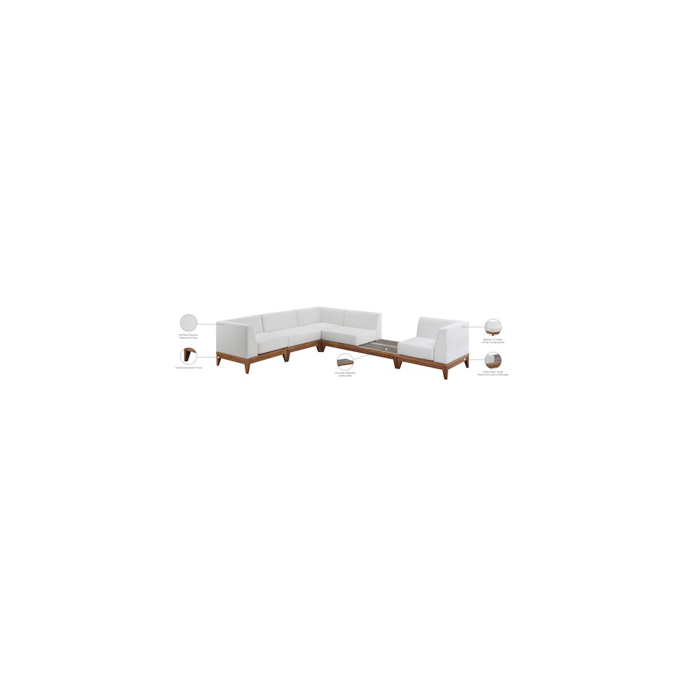 Rio Off White Water Resistant Fabric Outdoor Patio Modular Sectional