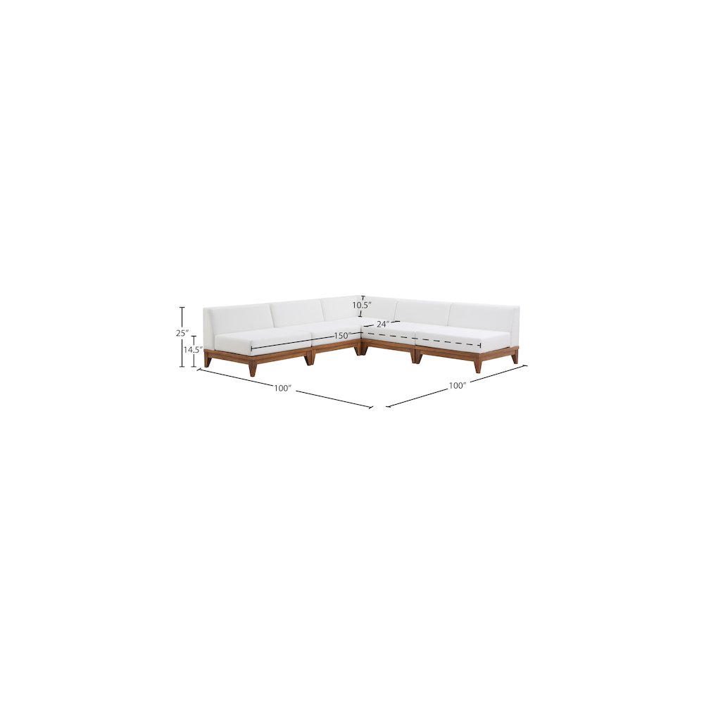 Rio Off White Water Resistant Fabric Outdoor Patio Modular Sectional