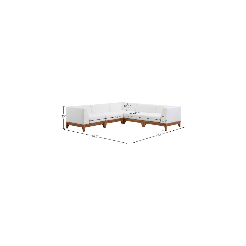 Rio Off White Water Resistant Fabric Outdoor Patio Modular Sectional