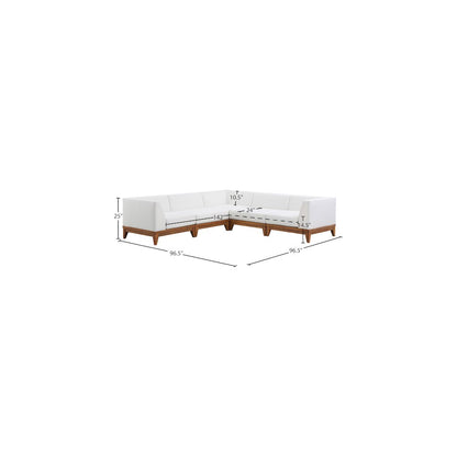 Rio Off White Water Resistant Fabric Outdoor Patio Modular Sectional