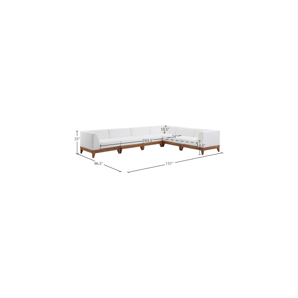 Rio Off White Water Resistant Fabric Outdoor Patio Modular Sectional