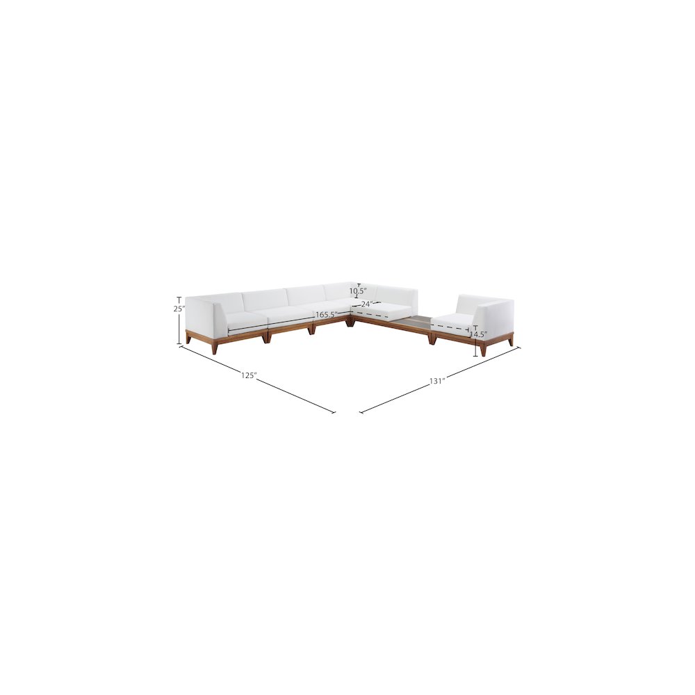 Rio Off White Water Resistant Fabric Outdoor Patio Modular Sectional
