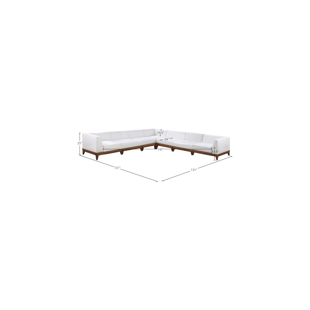 Rio Off White Water Resistant Fabric Outdoor Patio Modular Sectional