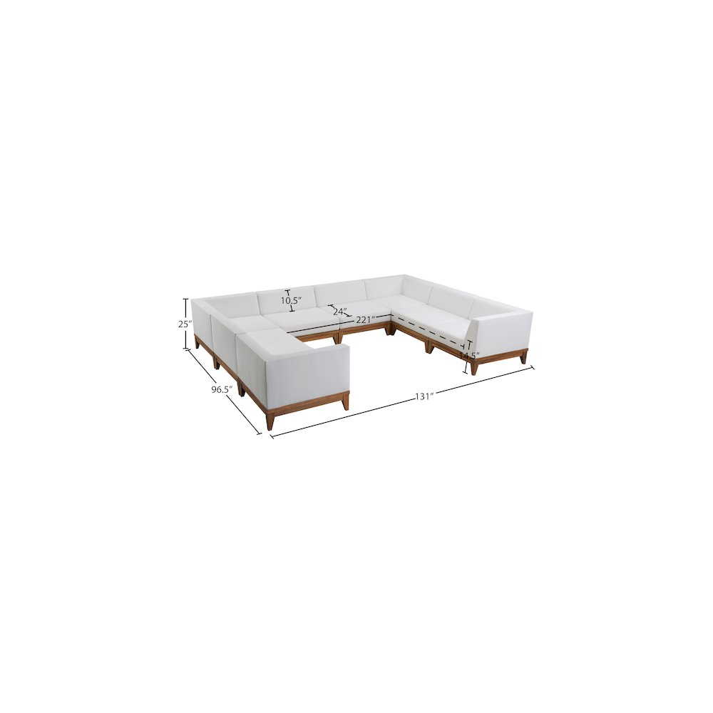 Rio Off White Water Resistant Fabric Outdoor Patio Modular Sectional