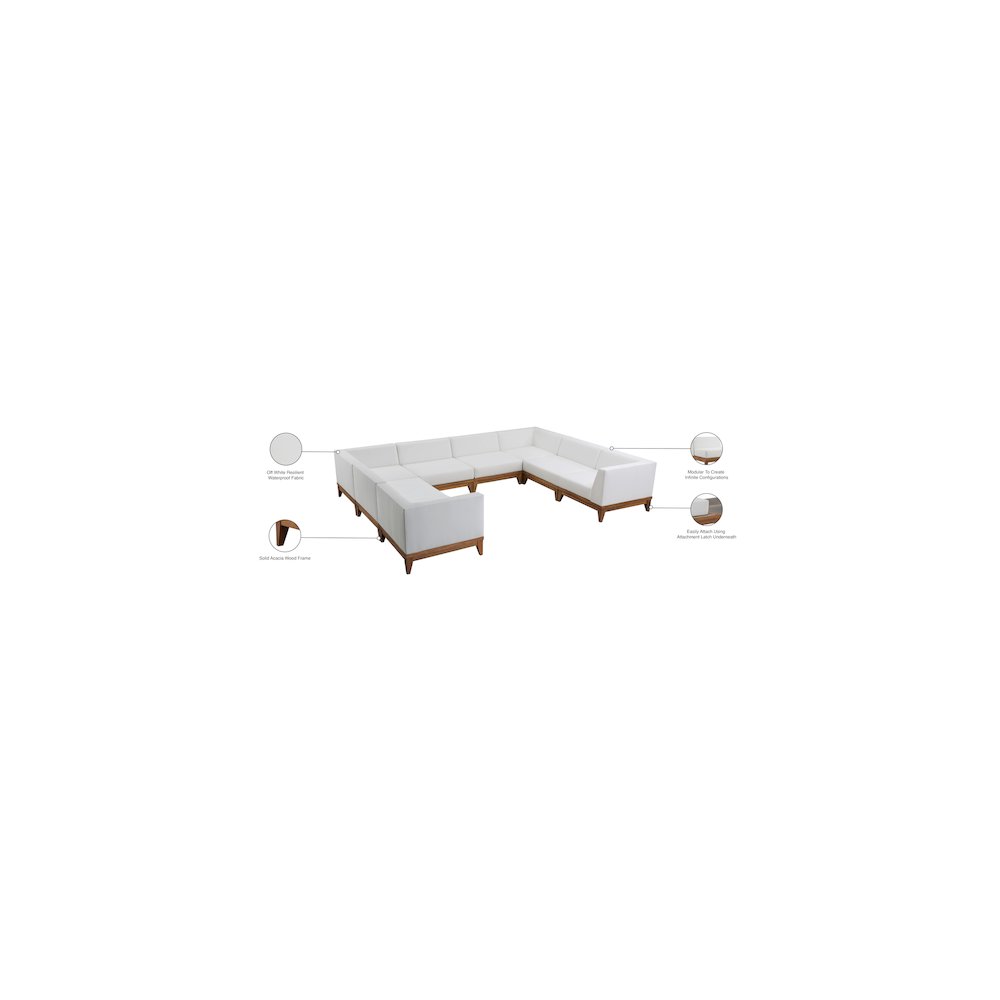 Rio Off White Water Resistant Fabric Outdoor Patio Modular Sectional