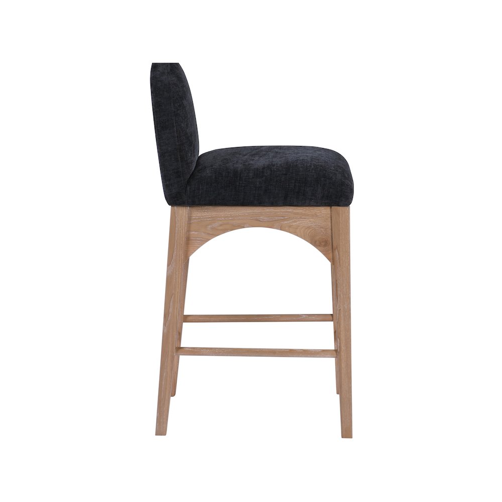 Waldorf Black Chenille Fabric Stool