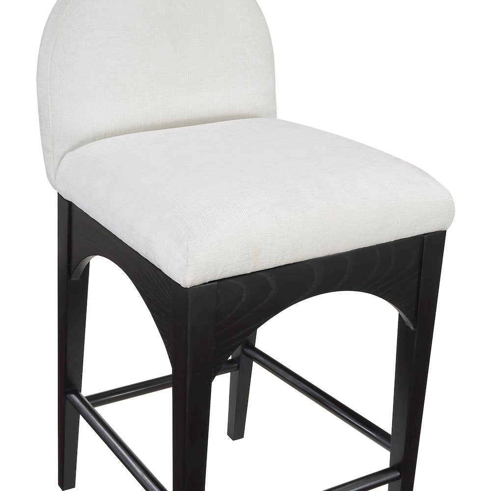 Waldorf Cream Chenille Fabric Stool