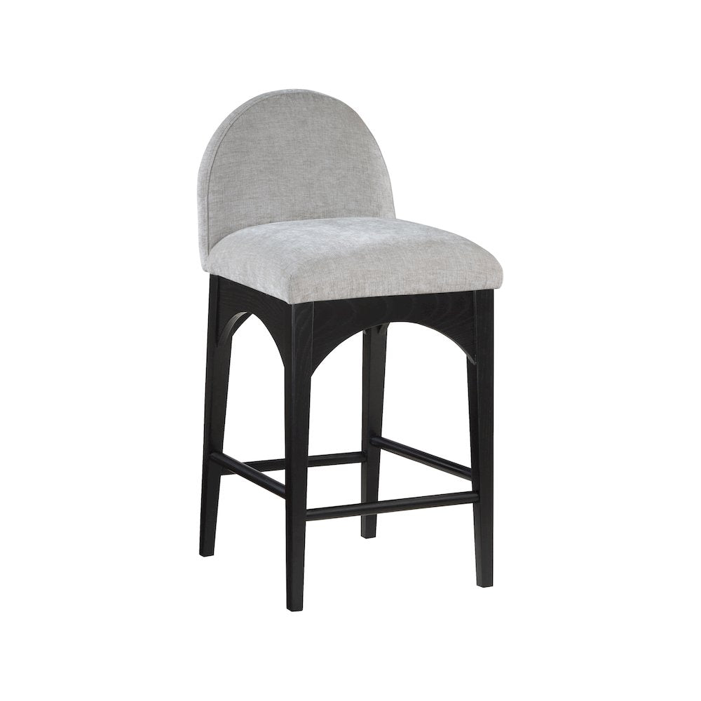 Waldorf Grey Chenille Fabric Stool