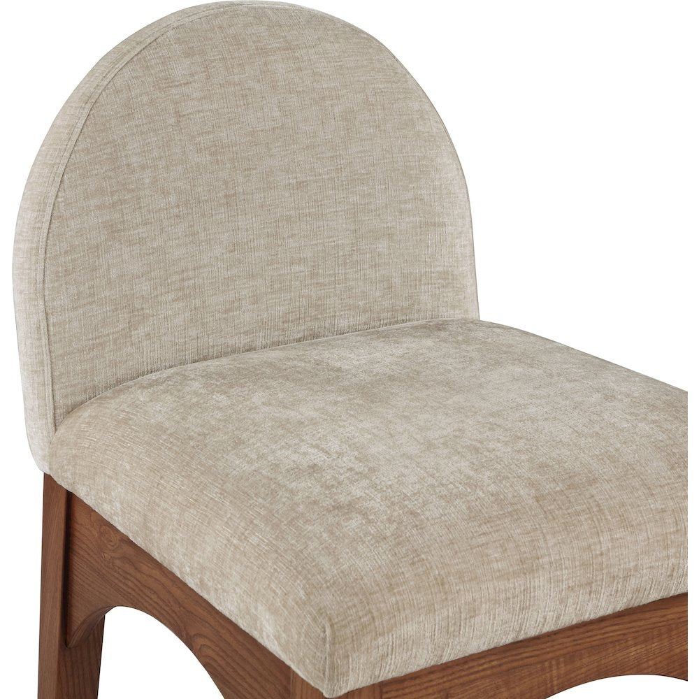 Waldorf Beige Chenille Fabric Stool