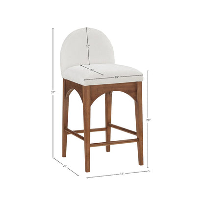 Waldorf Cream Chenille Fabric Stool