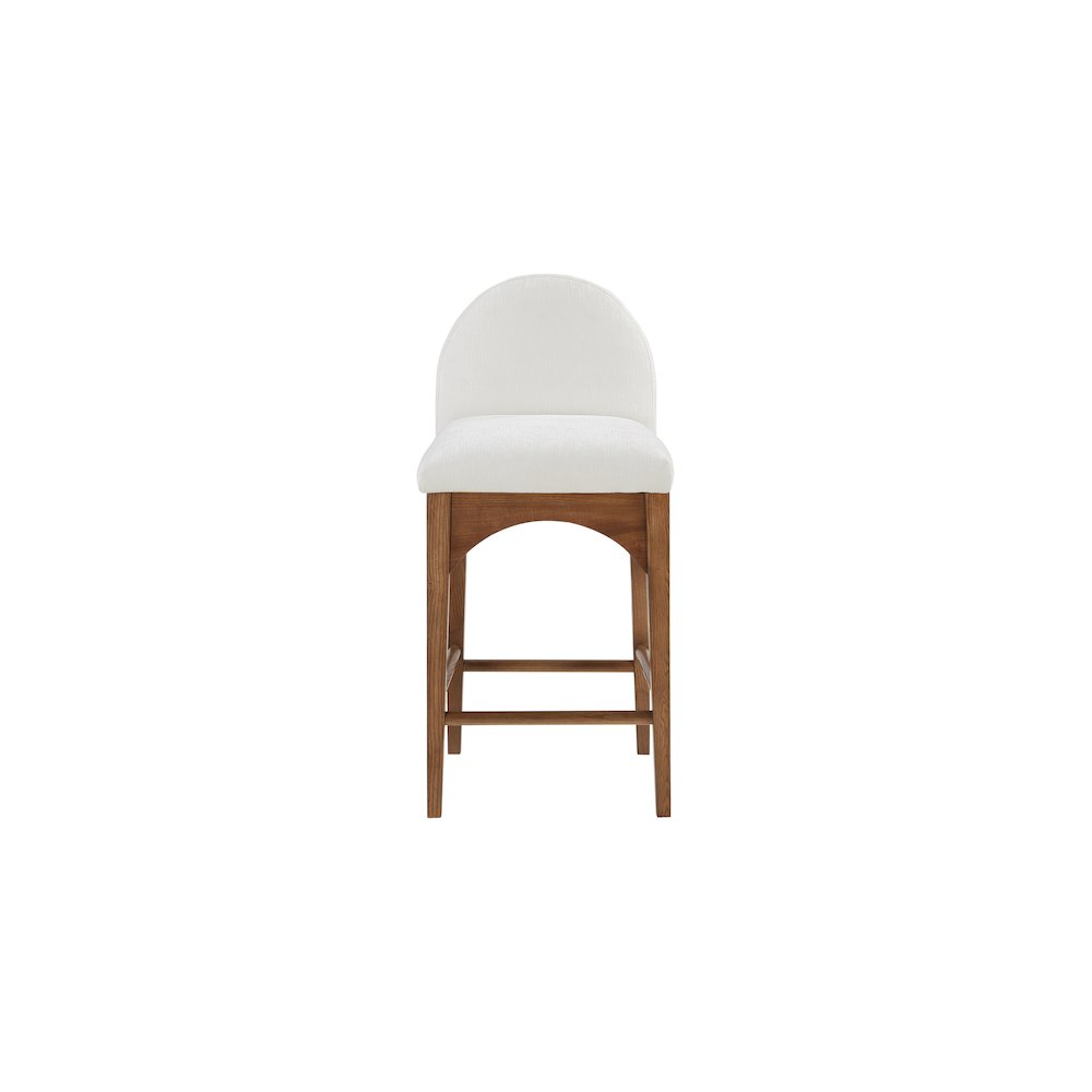 Waldorf Cream Chenille Fabric Stool