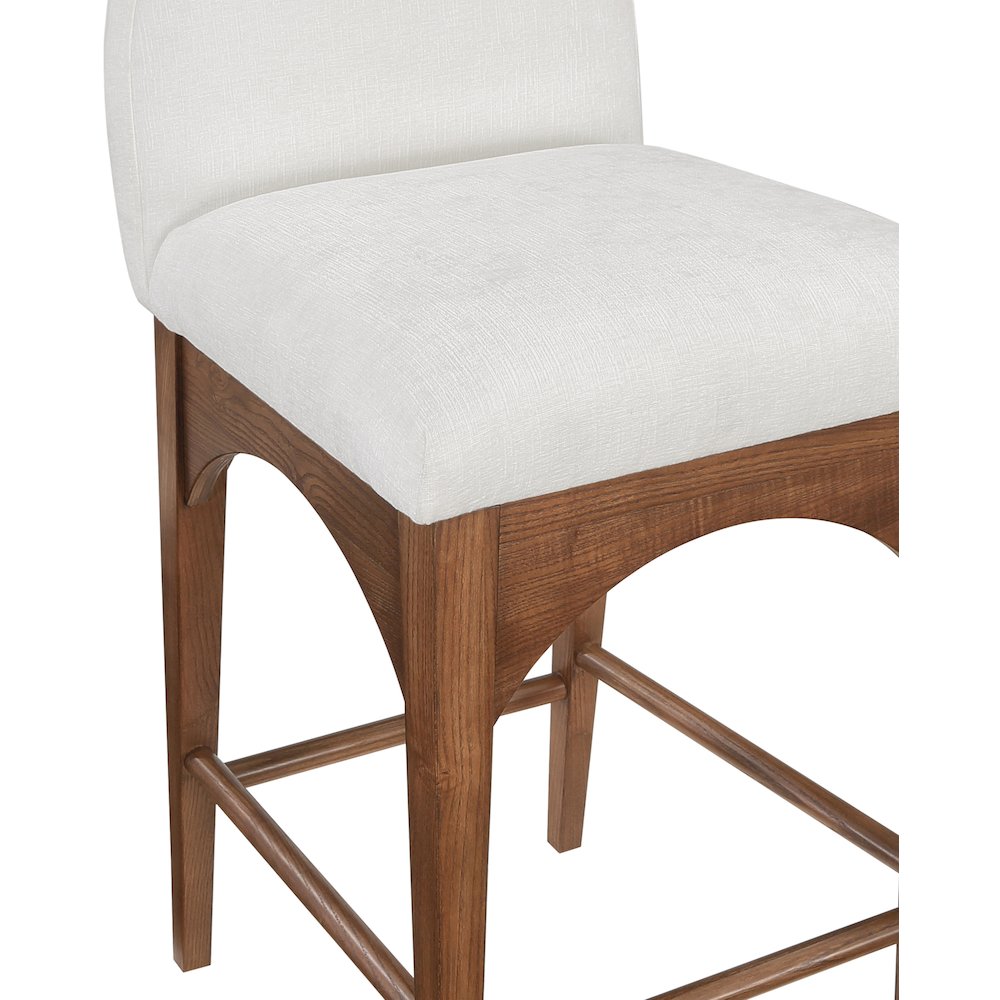 Waldorf Cream Chenille Fabric Stool