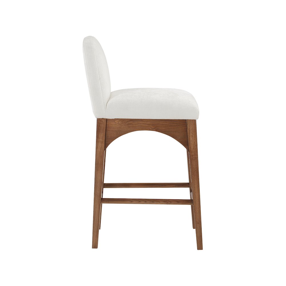 Waldorf Cream Chenille Fabric Stool