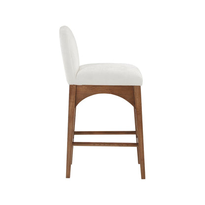 Waldorf Cream Chenille Fabric Stool