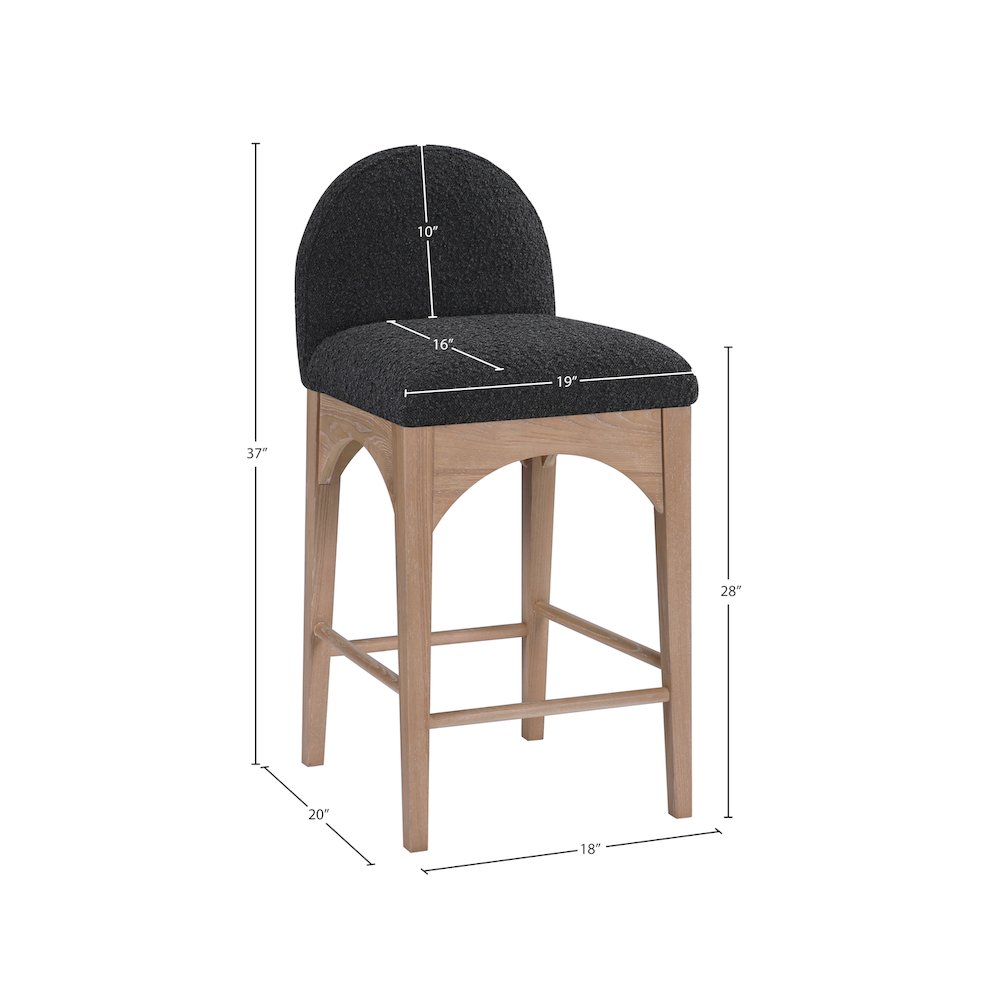 Waldorf Black Boucle Fabric Stool