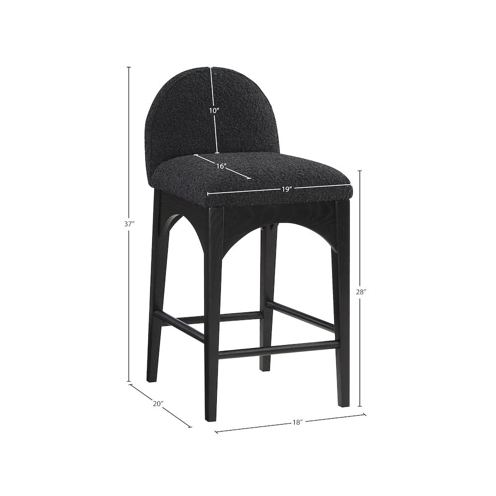 Waldorf Black Boucle Fabric Stool