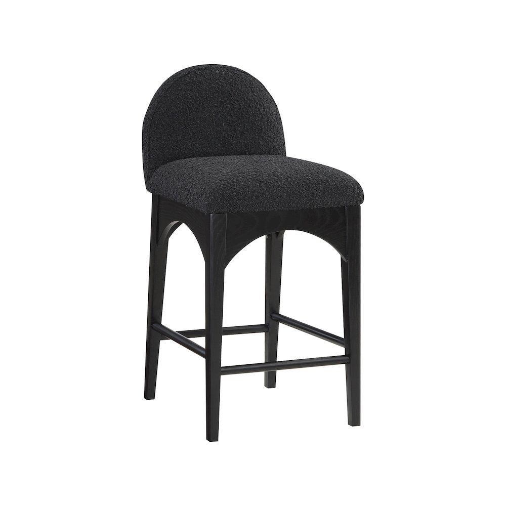 Waldorf Black Boucle Fabric Stool