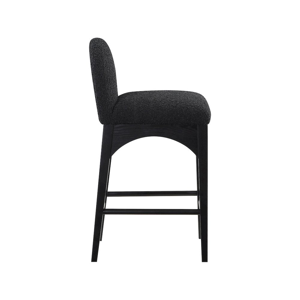 Waldorf Black Boucle Fabric Stool