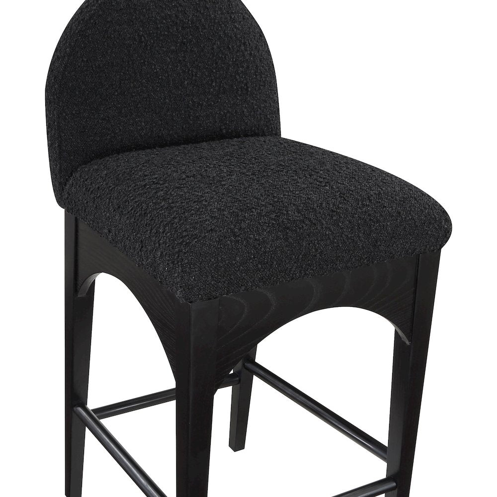 Waldorf Black Boucle Fabric Stool