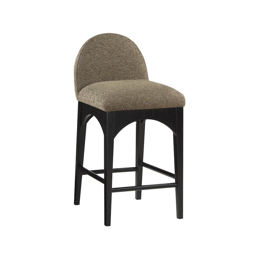 Waldorf Olive Boucle Fabric Stool