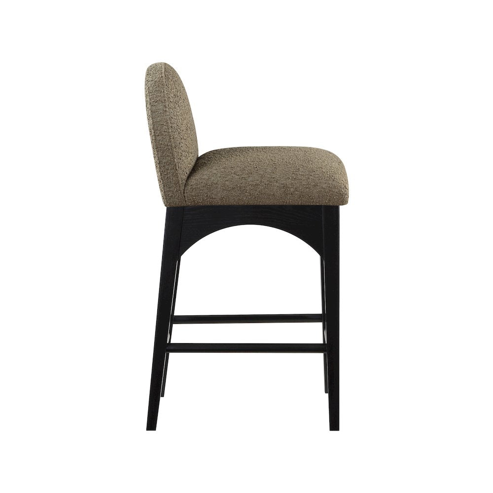 Waldorf Olive Boucle Fabric Stool