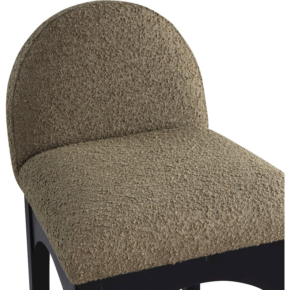 Waldorf Olive Boucle Fabric Stool
