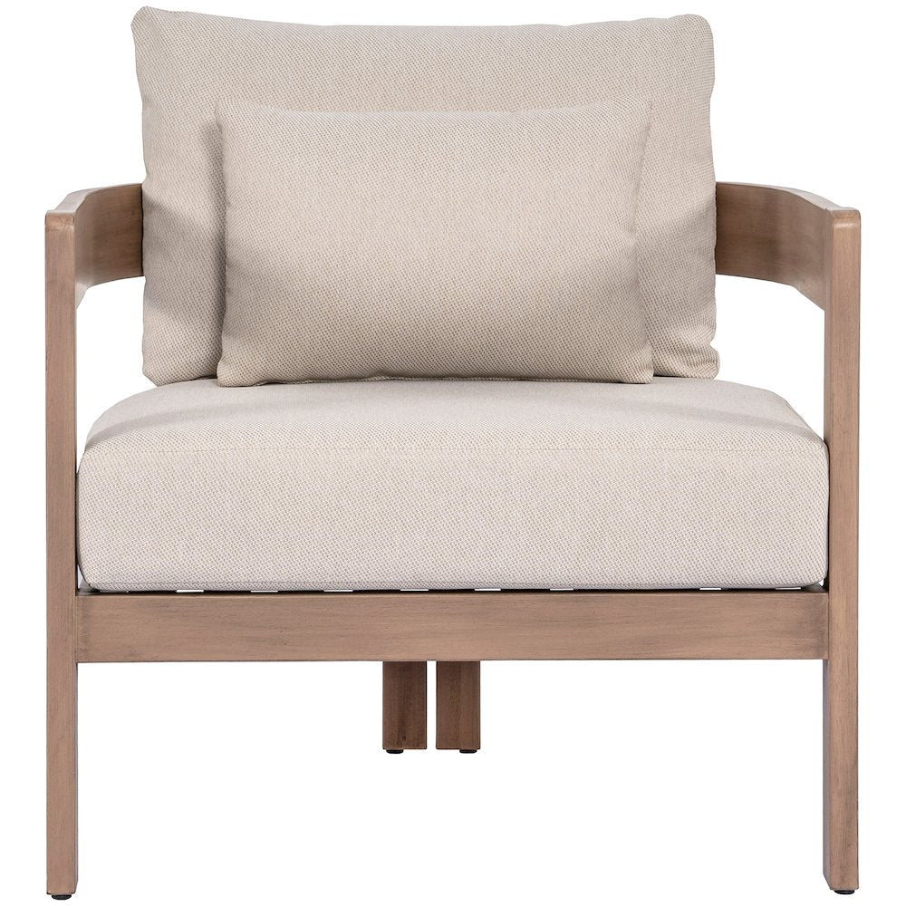 Newport Beige Water Resistant Fabric Upholstered Outdoor Patio Chair