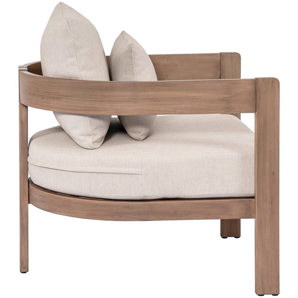 Newport Beige Water Resistant Fabric Upholstered Outdoor Patio Chair