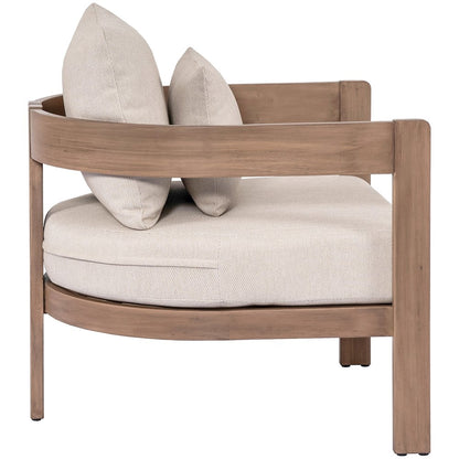 Newport Beige Water Resistant Fabric Upholstered Outdoor Patio Chair
