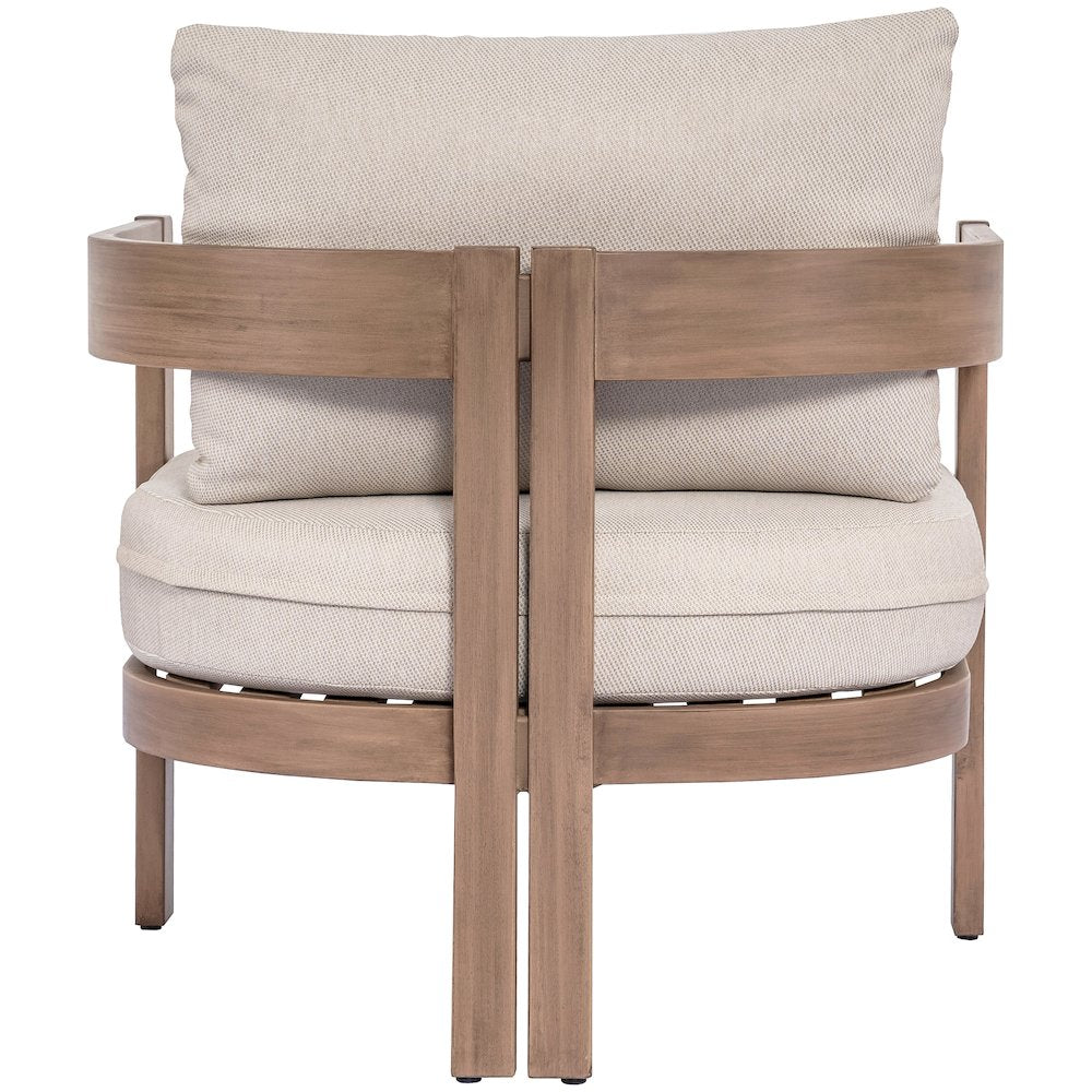 Newport Beige Water Resistant Fabric Upholstered Outdoor Patio Chair
