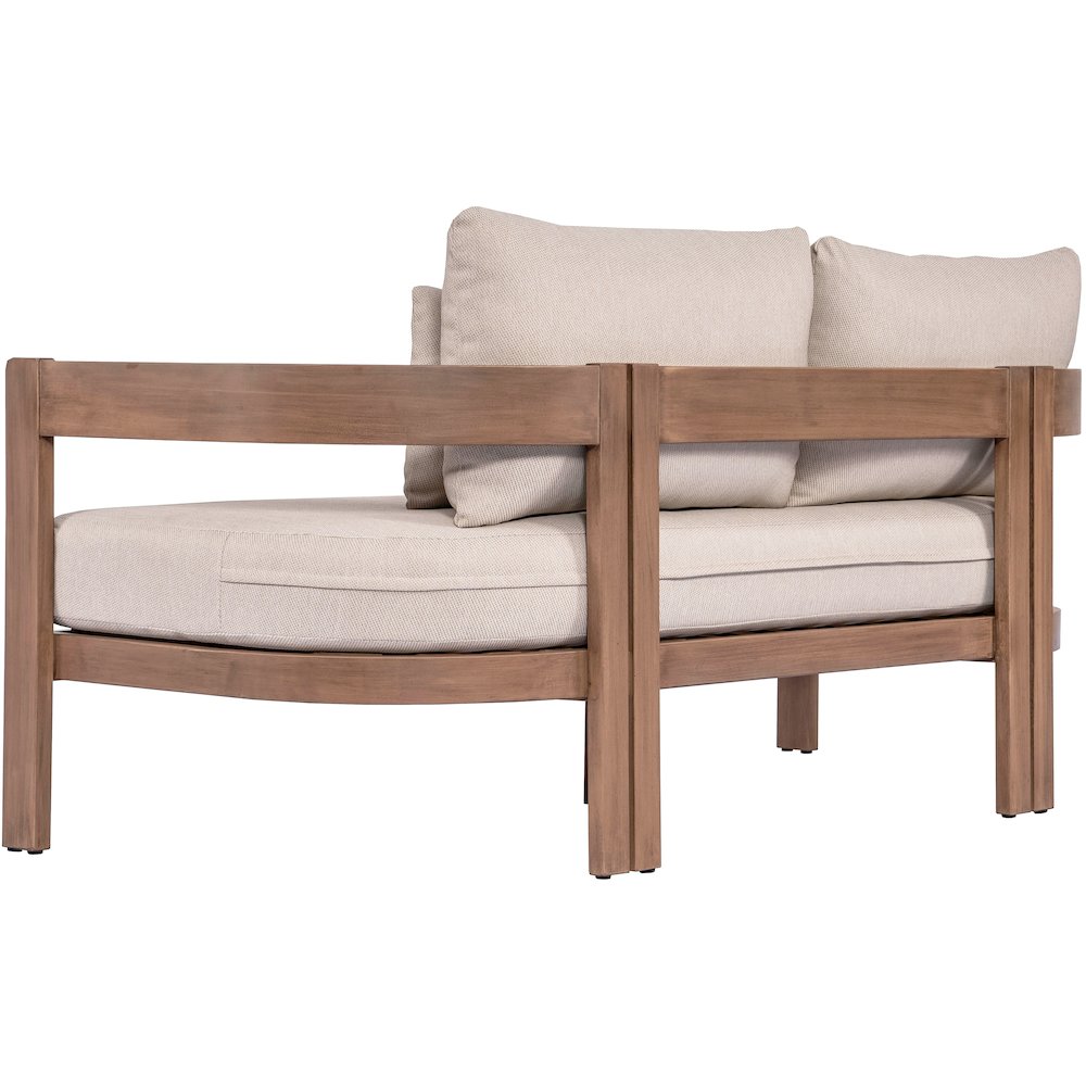 Newport 65" Beige Water Resistant Fabric Upholstered Outdoor Patio Loveseat