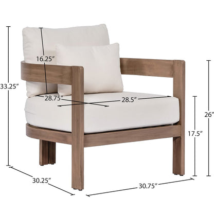Newport Cream Water Resistant Fabric Upholstered Outdoor Patio Chair
