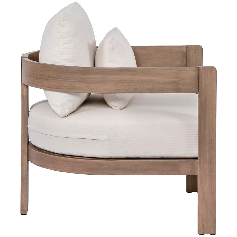 Newport Cream Water Resistant Fabric Upholstered Outdoor Patio Chair