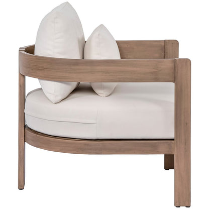 Newport Cream Water Resistant Fabric Upholstered Outdoor Patio Chair