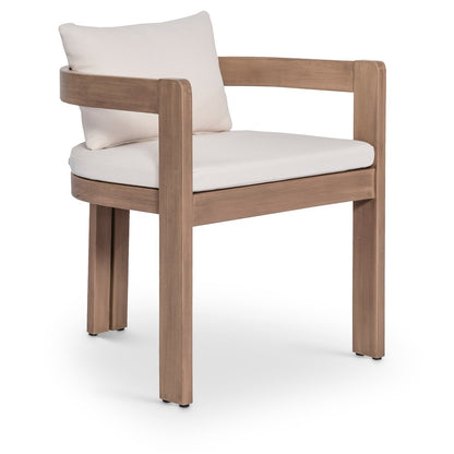 Newport Cream Water Resistant Fabric Upholstered Outdoor Patio Dining Chair