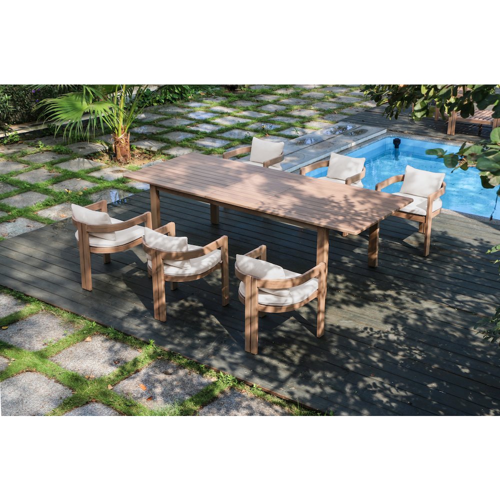 Newport Cream Water Resistant Fabric Upholstered Outdoor Patio Dining Chair