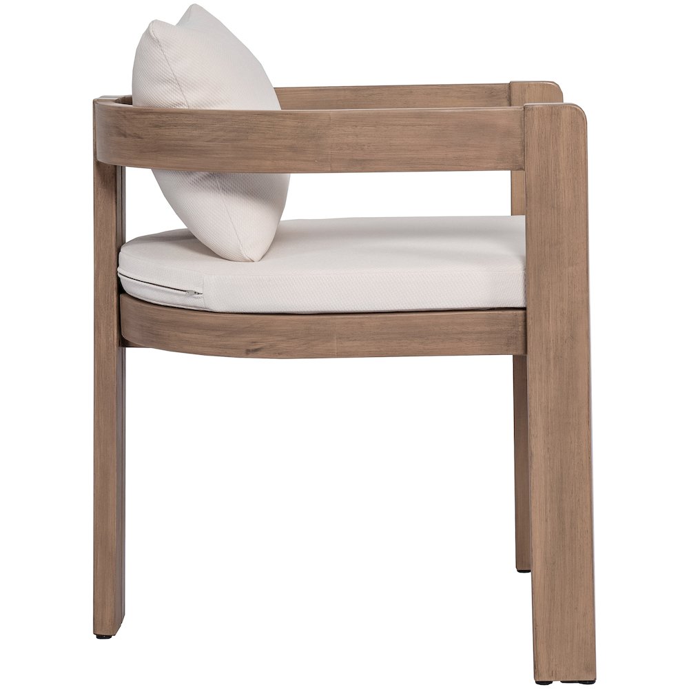 Newport Cream Water Resistant Fabric Upholstered Outdoor Patio Dining Chair