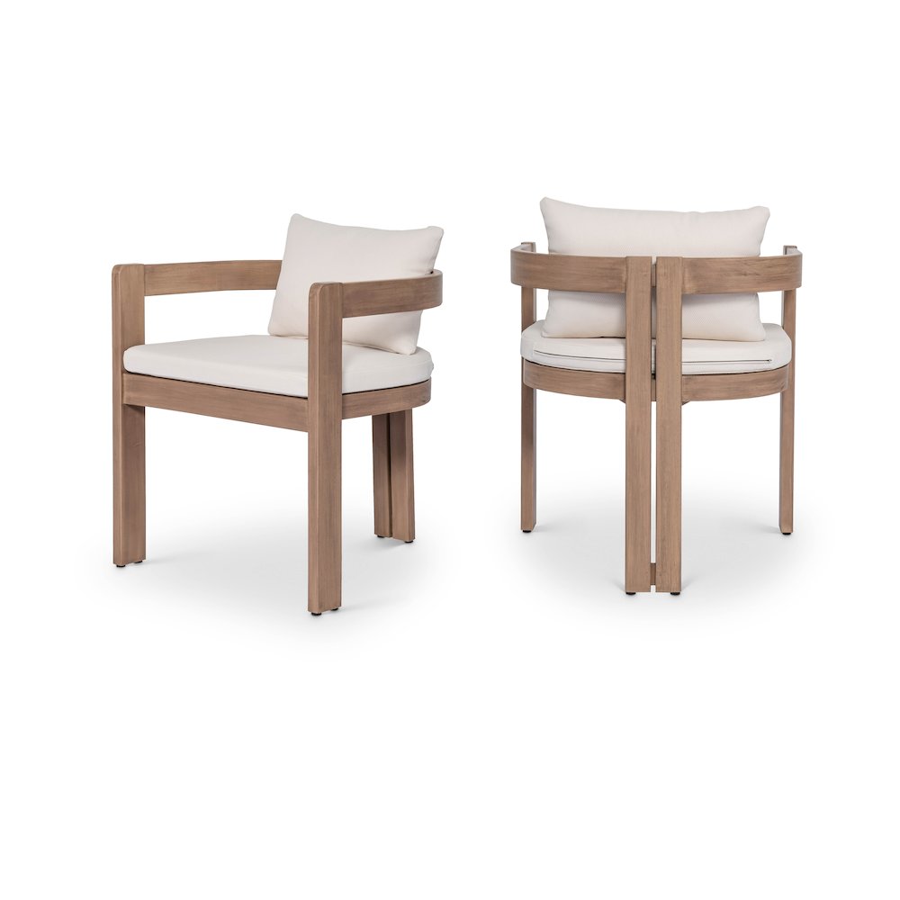 Newport Cream Water Resistant Fabric Upholstered Outdoor Patio Dining Chair