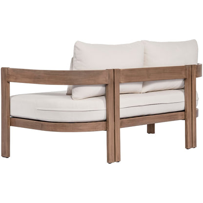 Newport 65" Cream Water Resistant Fabric Upholstered Outdoor Patio Loveseat