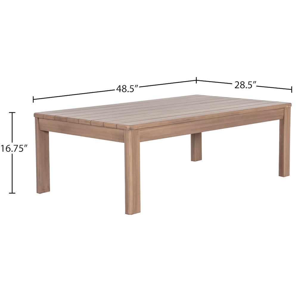 Newport Natural Acacia Wood Outdoor Patio Coffee Table