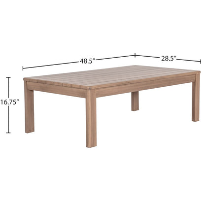 Newport Natural Acacia Wood Outdoor Patio Coffee Table