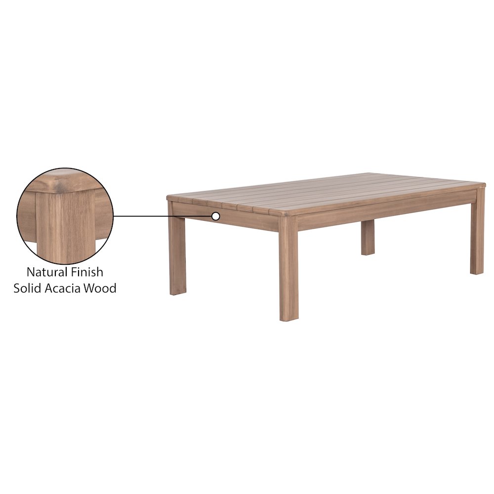 Newport Natural Acacia Wood Outdoor Patio Coffee Table